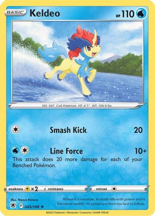 Keldeo 045/189 - SWSH10 Astral Radiance Reverse Holofoil - for just $0.20! 