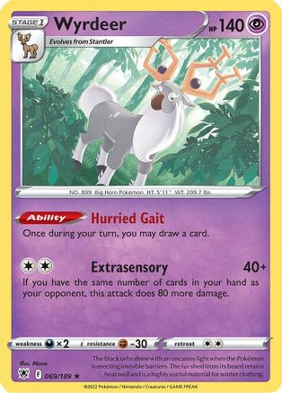 Wyrdeer 069/189 - SWSH10 Astral Radiance Holofoil - for just $0.12! 