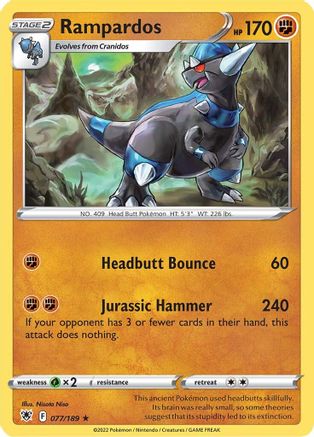 Rampardos 077/189 - SWSH10 Astral Radiance Reverse Holofoil - for just $0.33! 