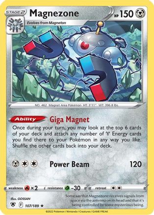 Magnezone 107/189 - SWSH10 Astral Radiance Reverse Holofoil - for just $0.10! 