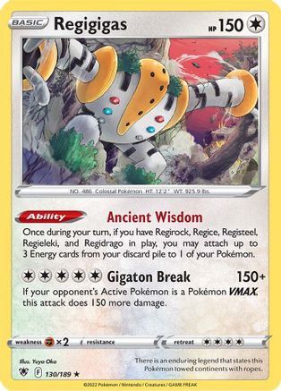 Regigigas 130/189 - SWSH10 Astral Radiance Reverse Holofoil - for just $0.23! 