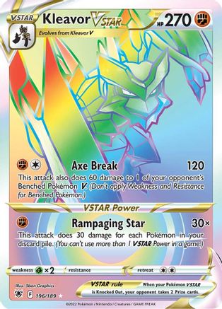 Kleavor VSTAR (Secret) 196/189 - SWSH10 Astral Radiance Holofoil - for just $2.70! 