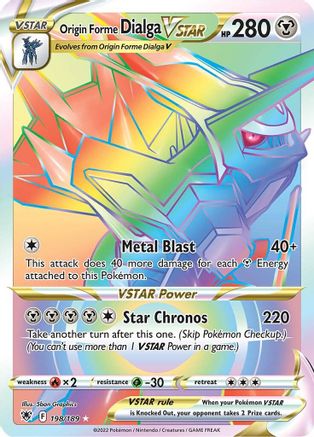 Origin Forme Dialga VSTAR (Secret) 198/189 - SWSH10 Astral Radiance Holofoil - for just $7.52! 