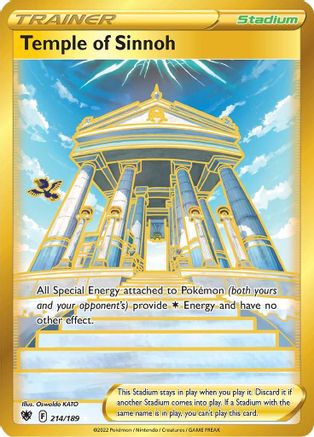 Temple of Sinnoh (Secret) 214/189 - SWSH10 Astral Radiance Holofoil - for just $1.49! 
