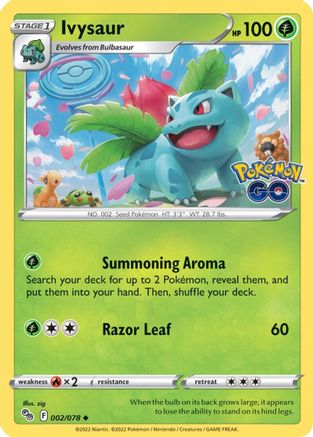 Ivysaur 002/078 - Pokemon GO Reverse Holofoil - for just $0.15! 
