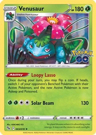 Venusaur 003/078 - Pokemon GO Holofoil - for just $0.49! 