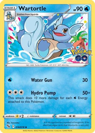 Wartortle 016/078 - Pokemon GO Reverse Holofoil - for just $0.36! 
