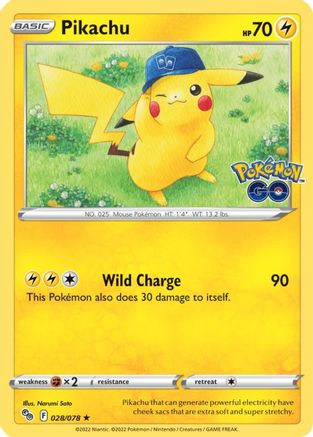 Pikachu 028/078 - Pokemon GO Holofoil - for just $0.50! 