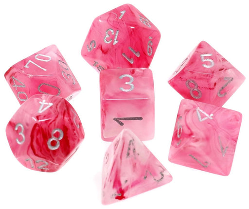 Ghostly Glow Poly Pink/Silver 7-Die Set - Just $12! Shop now at Retro Gaming of Denver