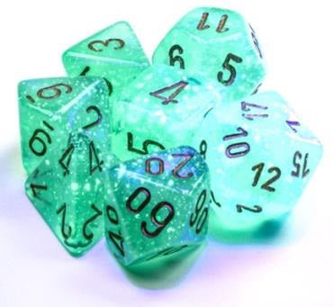 Borealis Polyhedral Light Green/Gold Luminary 7-Die Set - Just $11.99! Shop now at Retro Gaming of Denver