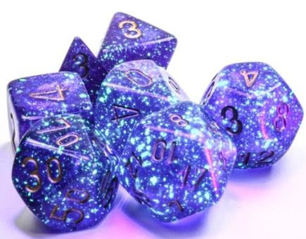 Borealis Polyhedral Royal Purple/Gold Luminary 7-Die Set - Just $10! Shop now at Retro Gaming of Denver