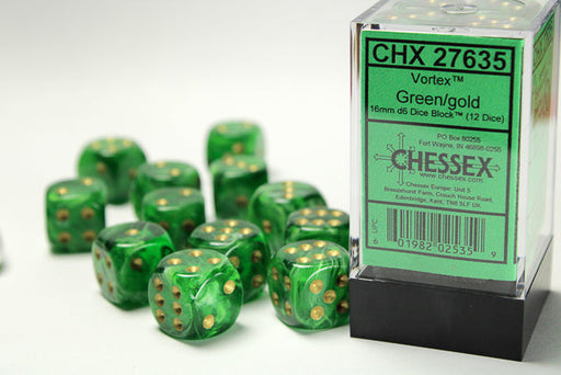 Chessex: D6 Vortex Dice set - 16MM - for just $11.98! 