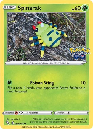 Spinarak 006/078 - Pokemon GO - for just $0.05! 
