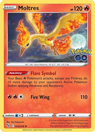 Moltres 012/078 - Pokemon GO Holofoil - for just $0.22! 