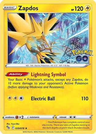 Zapdos 029/078 - Pokemon GO Reverse Holofoil - for just $0.33! 