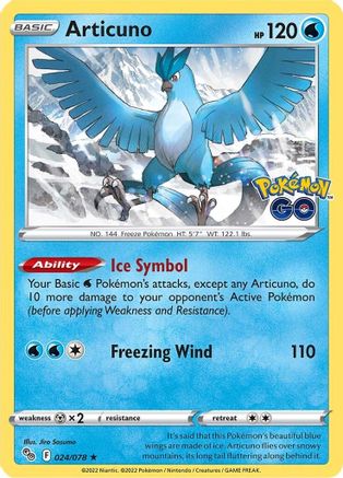 Articuno 024/078 - Pokemon GO Holofoil - for just $0.20! 