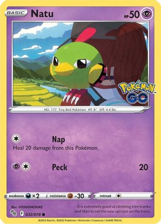 Natu 032/078 - Pokemon GO Reverse Holofoil - for just $0.13! 