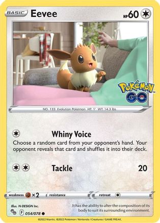 Eevee 054/078 - Pokemon GO Reverse Holofoil - for just $0.18! 