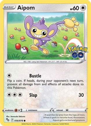 Aipom 056/078 - Pokemon GO Reverse Holofoil - for just $0.13! 