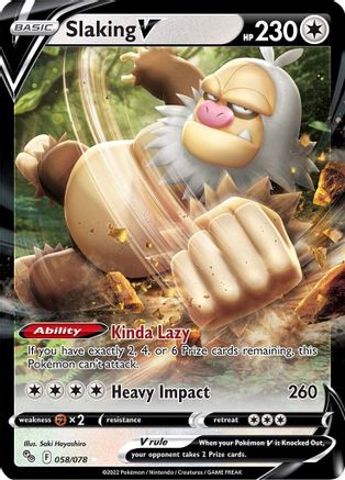 Slaking V 058/078 - Pokemon GO Holofoil - for just $0.35! 