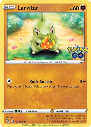 Larvitar 037/078 - Pokemon GO Reverse Holofoil - for just $0.15! 