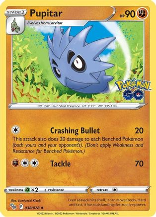 Pupitar 038/078 - Pokemon GO Reverse Holofoil - for just $0.15! 