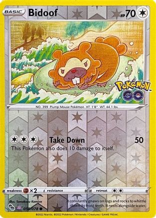 Bidoof (Peelable Ditto) 059/078 - Pokemon GO Reverse Holofoil - for just $7.91! 