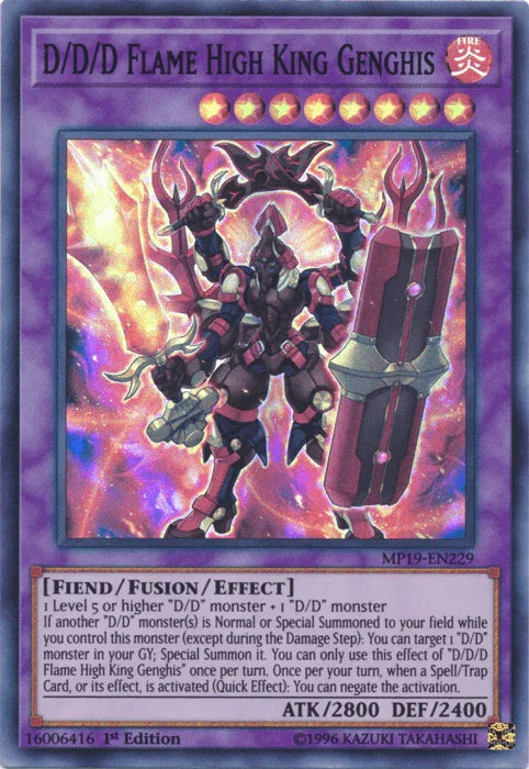 D/D/D Flame High King Genghis [MP19-EN229] Super Rare - for just $0.20! 