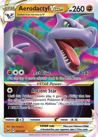 Aerodactyl VSTAR 093/196 - SWSH11 Lost Origin Holofoil - for just $0.65! 