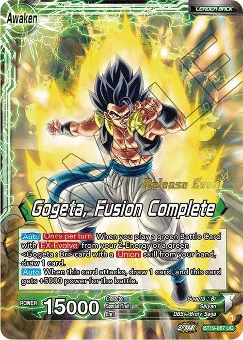 Veku // Gogeta, Fusion Complete (Fighter's Ambition Holiday Pack) (BT19-067) [Tournament Promotion Cards] - for just $0.85! 