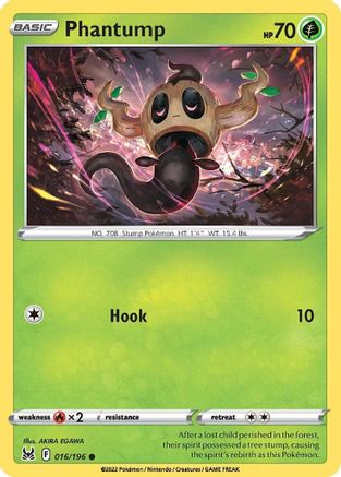 Phantump 016/196 - SWSH11 Lost Origin - for just $0.04! 