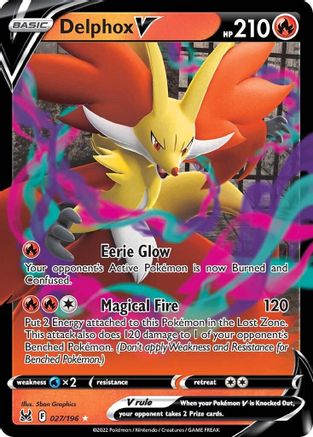 Delphox V 027/196 - SWSH11 Lost Origin Holofoil - for just $0.35! 