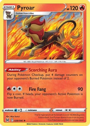 Pyroar 029/196 - SWSH11 Lost Origin Holofoil - for just $0.13! 