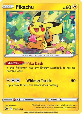 Pikachu 052/196 - SWSH11 Lost Origin - for just $0.29! 