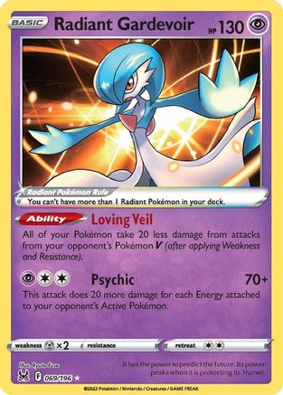 Radiant Gardevoir 069/196 - SWSH11 Lost Origin Holofoil - for just $0.77! 