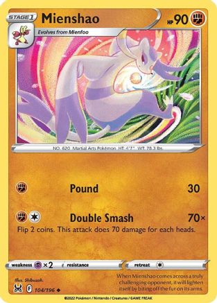 Mienshao 104/196 - SWSH11 Lost Origin - for just $0.05! 