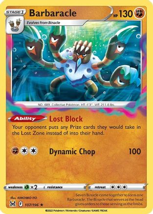Barbaracle 107/196 - SWSH11 Lost Origin Holofoil - for just $0.13! 