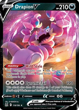 Drapion V 118/196 - SWSH11 Lost Origin Holofoil - for just $0.49! 
