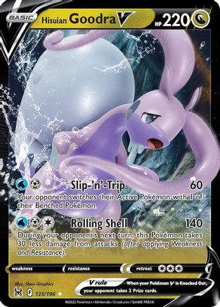 Hisuian Goodra V 135/196 - SWSH11 Lost Origin Holofoil - for just $0.35! 
