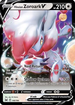 Hisuian Zoroark V 146/196 - SWSH11 Lost Origin Holofoil - for just $0.66! 