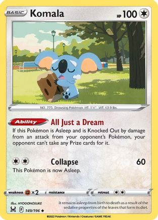 Komala 149/196 - SWSH11 Lost Origin - for just $0.05! 