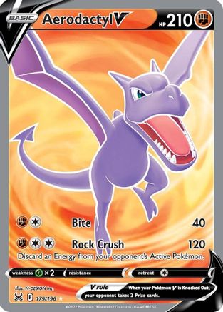 Aerodactyl V (Full Art) 179/196 - SWSH11 Lost Origin Holofoil - for just $1.57! 