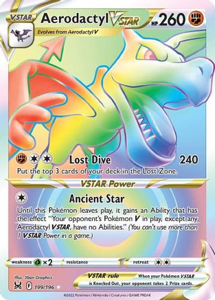 Aerodactyl VSTAR (Secret) 199/196 - SWSH11 Lost Origin Holofoil - for just $4.98! 