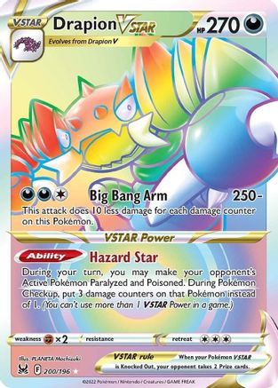 Drapion VSTAR (Secret) 200/196 - SWSH11 Lost Origin Holofoil - for just $2.98! 