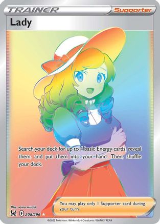 Lady (Secret) 208/196 - SWSH11 Lost Origin Holofoil - for just $1.75! 