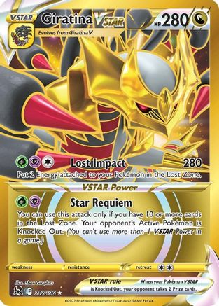 Giratina VSTAR  (Secret) 212/196 - SWSH11 Lost Origin Holofoil - for just $9.91! 