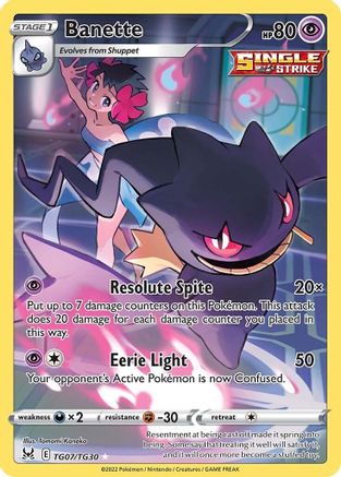 Banette TG07/TG30 - SWSH11 Lost Origin Trainer Gallery Holofoil - for just $1.10! 