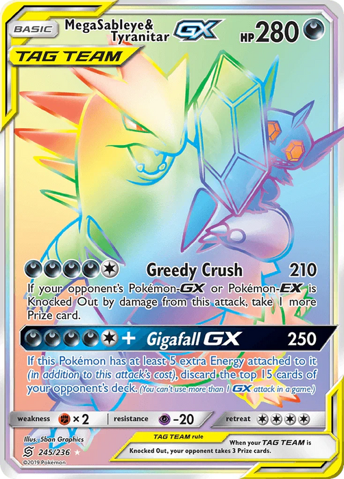Mega Sableye & Tyranitar GX (245/236) [Sun & Moon: Unified Minds] - for just $34.15! 