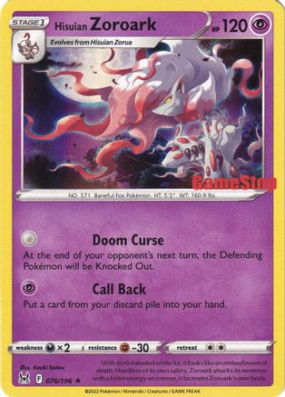 Hisuian Zoroark 076/196 - Miscellaneous Cards & Products - Holofoil - for just $1.53! 