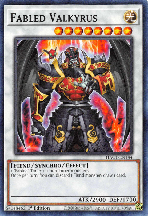 Fabled Valkyrus [HAC1-EN144] Common - for just $0.10! 